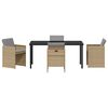 vidaXL Комплект за хранене в градината 5 pcs Бежово полиратан