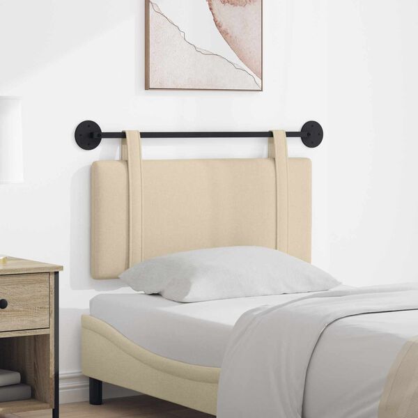 vidaXL Висяща табла Монтиране на стена Крем 90 x 55 x 5 см текстил