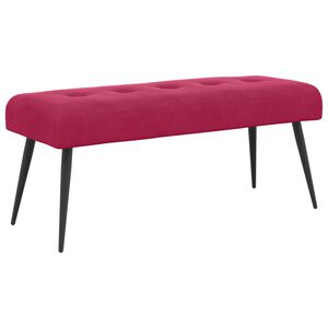 vidaXL Пейка с копчета Виненочервен 110 x 40 x 46 cm Кадифе