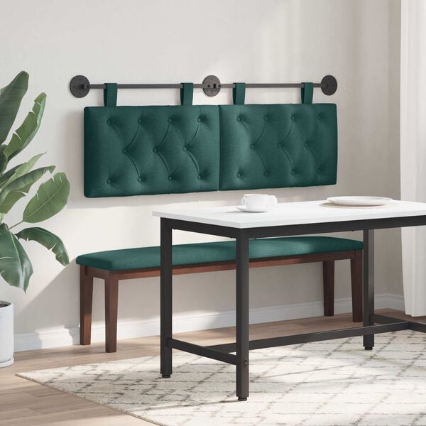 vidaXL Висяща табла Тъмен зелен 150 x 55 x 7 см текстил