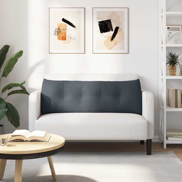 vidaXL Възглавница за гръб Тъмен сив 140 x 24 x 50 см Кадифе