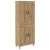vidaXL Висок шкаф 2 бр. Дъб 69,5 x 34 x 180 см Инженерна дървесина