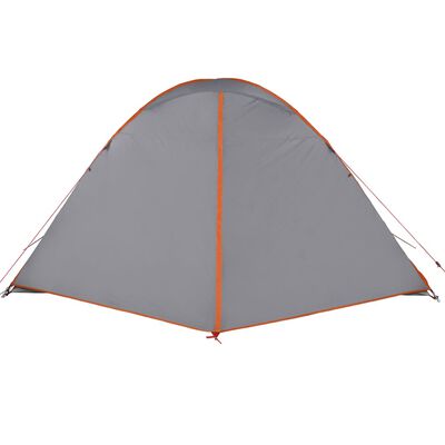 vidaXL Куполна къмпинг палатка, 6-местна, сиво-оранжева, водоустойчива