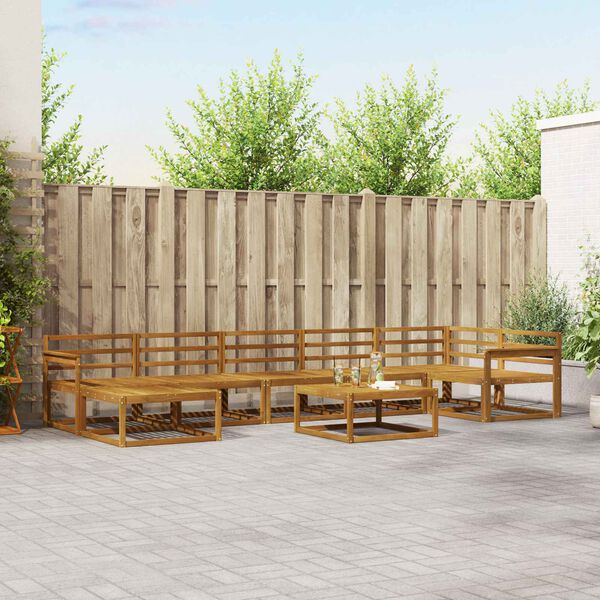 vidaXL Комплект дивани за открито 8 pcs Естествен