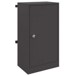 vidaXL Пощенска кутия със съхранение Черно 30 x 20 x 55 см Стомана