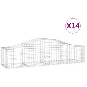 vidaXL Габионни кошници арка 14 бр 200x50x40/60 см поцинковано желязо