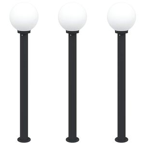 vidaXL Осветителни стълбове за стълбове, 3 бр., 120 см, черни, IP44