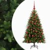 vidaXL Изкуствена коледна елха с топки 120 см 150 LED светодиода