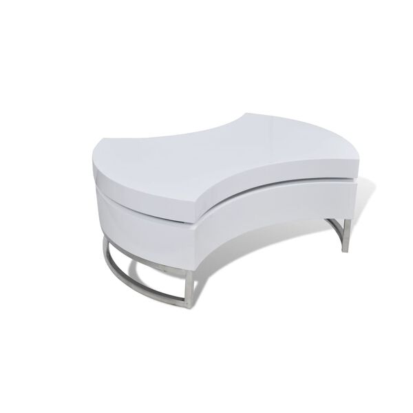 Модерна маса за кафе с променлива форма, цвят бял