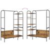 vidaXL Държач за дрехи с рафт Кафяво 120 x 44 x 160 см Инженерно дърво