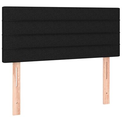 vidaXL Горна табла за легло, черна, 90x5x78/88 см, плат
