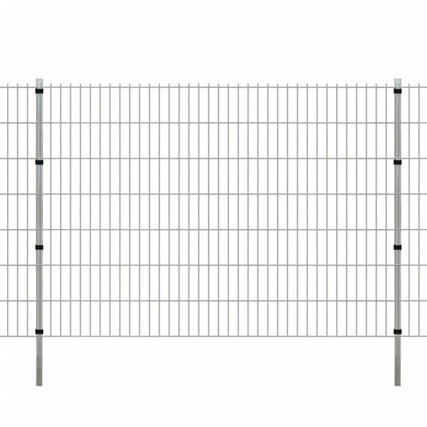 vidaXL Стълбове за ограда 10 бр сребристи 200 см поцинкована стомана