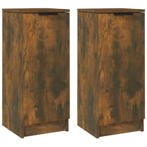 vidaXL Сайдборди, 2 бр, опушен дъб, 30x30x70 см, инженерно дърво