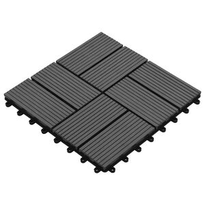 vidaXL Плочка за decking 11 pcs Сив 30 x 30 cm WPC