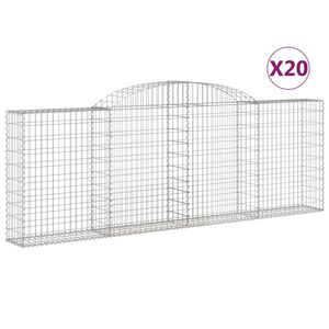 vidaXL Габионни кошници арка 20 бр 300x30x100/120см поцинковано желязо
