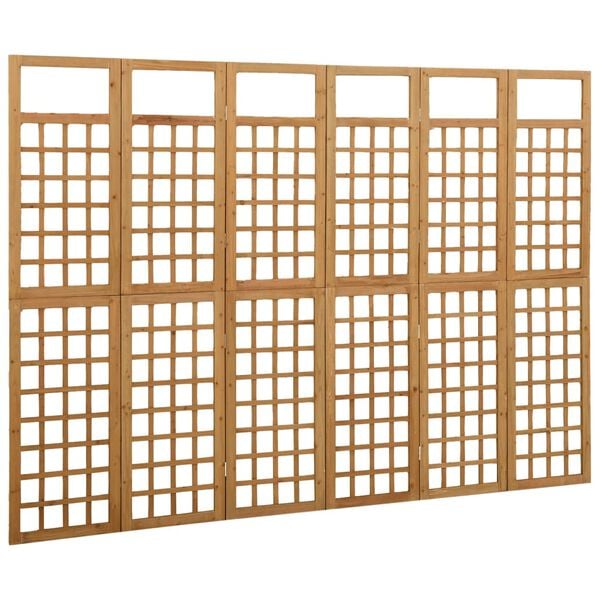 vidaXL Параван за стая, 5 панела, масивна ела, 242,5x180 см