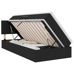 vidaXL LED легло за съхранение с матрак Черно 90 x 190 cm Текстил