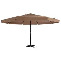 vidaXL Градински чадър с алуминиев прът, 500 см, таупе