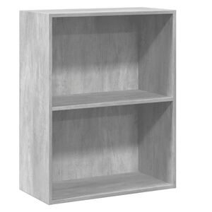vidaXL 2-етажна библиотека, бетонно сива, 60x30x76,5см инженерно дърво