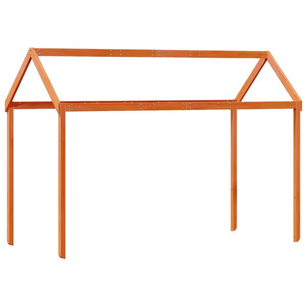 vidaXL Покрив за детско легло восъчнокафяв 207x95,5x159 см бор масив