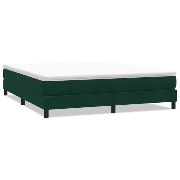 vidaXL Box Spring легло без матрак Тъмнозелено 180x220 cm кадифе