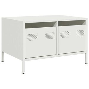 vidaXL ТВ шкаф, бял, 68x50x43,5 см, студеновалцувана стомана