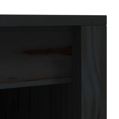 vidaXL Кухненски шкафове за открито, 4 бр, черни, бор масив