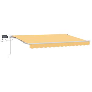 vidaXL Прибираща се тента Пясък 450 &times; 350 cm Тъкан и алуминий