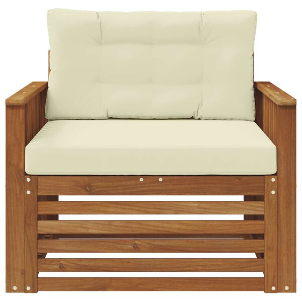 vidaXL Комплект дивани за открито Солидно акациево дърво и полиестер