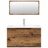 vidaXL Комплект мебели за баня от 3 части старо дърво инженерно дърво
