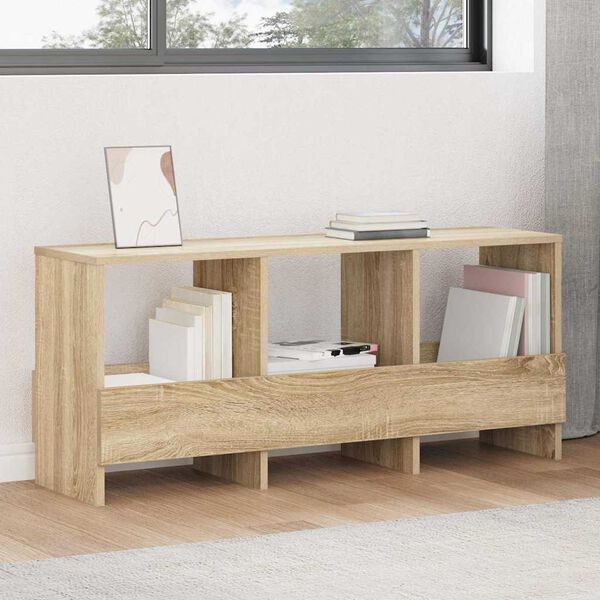 vidaXL Етажерка за списания Сонома дъб 102 x 30 x 45 см