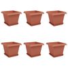 vidaXL Саксии за растения 6 pcs Червено тухла 33 x 33 x 26 см