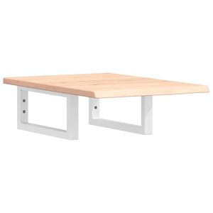 vidaXL Стенен рафт за мивка, стомана и масивно дърво дъб