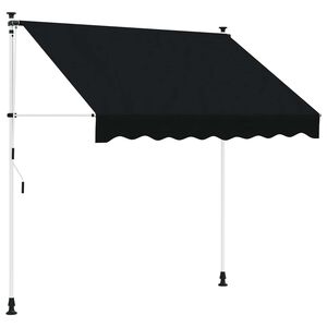 vidaXL Ръчен сгъваем навес Черно 350 cm