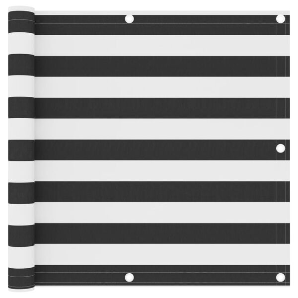vidaXL Балконски параван, антрацит и бяло, 90x300 см, оксфорд плат