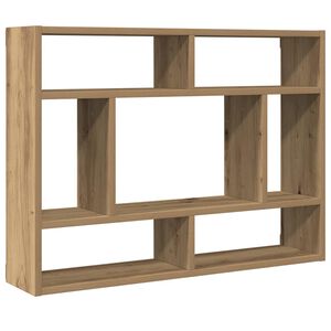 vidaXL Стенен рафт, дъбов, 75x16x55 см, инженерно дърво