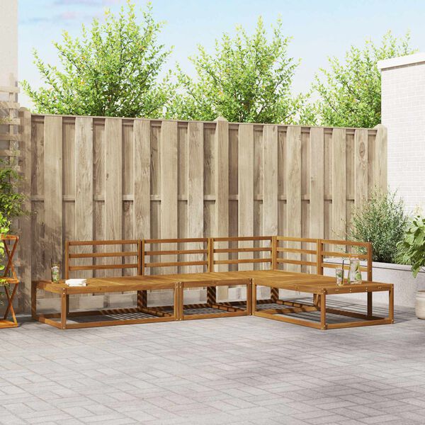 vidaXL Комплект дивани за открито 4 Брой Естествен