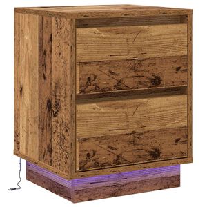 vidaXL Нощен шкаф Старо дърво 39 x 34,5 x 50 см Инженерно дърво