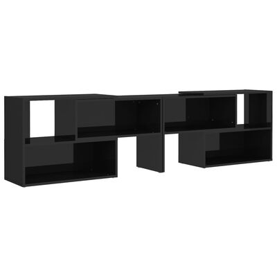 vidaXL ТВ шкаф, черен гланц, 149x30x52 см, ПДЧ