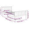 vidaXL Рамка за легло с 2 чекмеджета, тъмносива, бор масив, 90x200 см