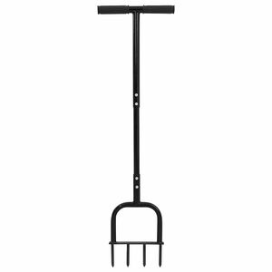 vidaXL Инструмент за аерация на тревата Черен 95 x 27 см Пластмаса