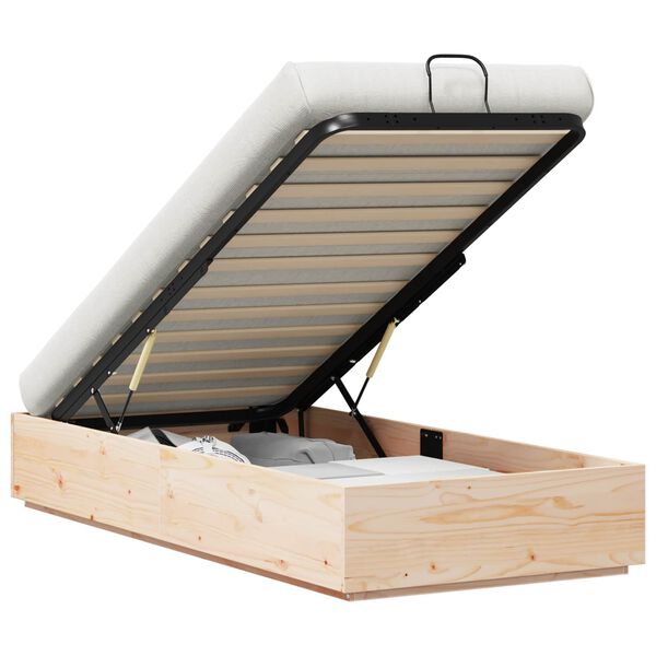 vidaXL Отоманско легло Естествен 80 x 200 cm Масивна боровина