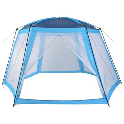 vidaXL Палатка за басейн, текстил, 500x433x250 см, синя