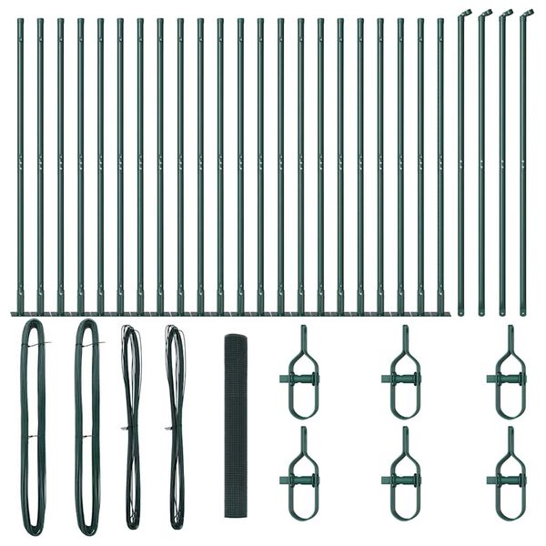 vidaXL Стълб за ограда. Зелен 50 x 1,2 м (12 x 12 мм мрежа)
