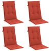 vidaXL Възглавници за стол 4 бр меланж червени 120x50x4 см плат