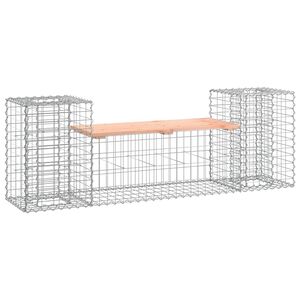 vidaXL Градинска пейка габион 183x41x60,5 см дугласко дърво масив