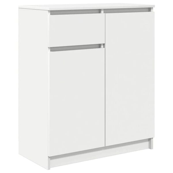 vidaXL Бюфет с чекмеджета, бял, 71x35x84 см, инженерно дърво