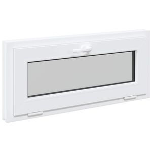 vidaXL Прозорец за мазе RISOR 90 x 40 cm PVC и стъкло Бяло