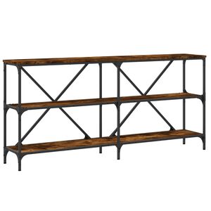 vidaXL Конзолна маса опушен дъб 160x30x75 см инженерно дърво и желязо