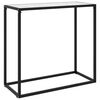 vidaXL Конзолна маса, бяла, 80x35x75 cм, закалено стъкло